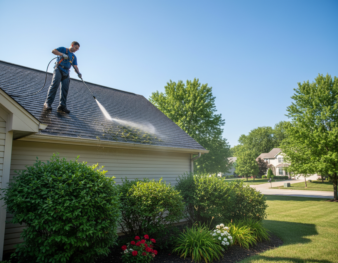 Soft Washing Roofs In Lewis Center OH